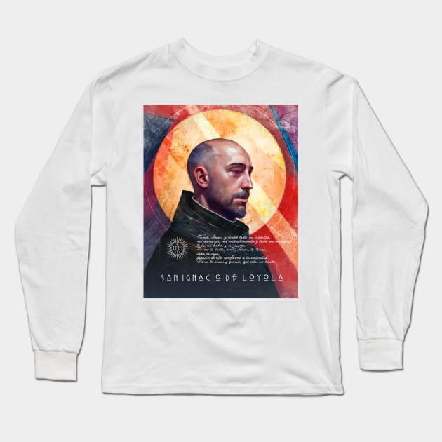 Art portrait of Saint Ignatius of Loyola Long Sleeve T-Shirt by bernardojbp